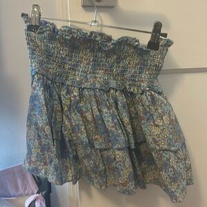 Light blue floral Katie J girls skirt ( size L)
